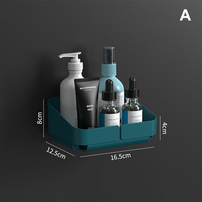 1db tároló állvány polc fali fűszerrendszer kozmetikumokhoz Fürdőszoba fúrás nélkül Konyha Kényelmi zuhanytartozék