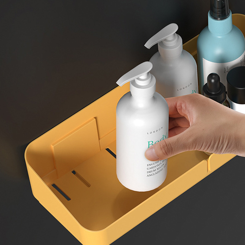 1db tároló állvány polc fali fűszerrendszer kozmetikumokhoz Fürdőszoba fúrás nélkül Konyha Kényelmi zuhanytartozék