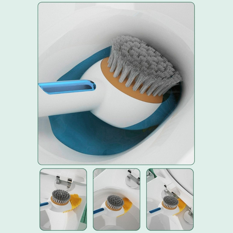 Silikona tualetes birste ar turētāju tualetes podu tīrīšanas birste Tualetes birste ar elastīgiem sariem tualetes tīrīšanas suku