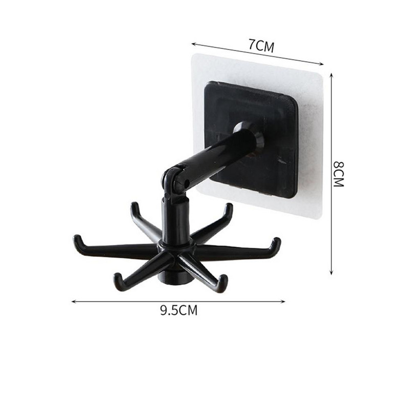 Kuhinjska kuka sa 6 kandži bez bušenja, zidna rotirajuća polica za kuhinjski pribor za jelo za 360 stupnjeva