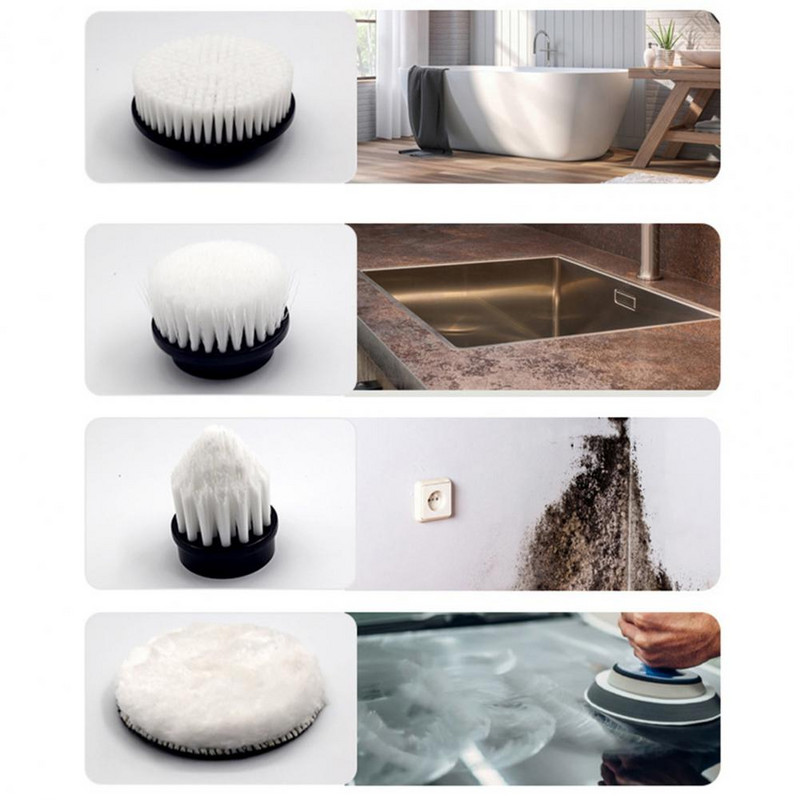 Elektrinis valymo šepetėlis IPX5 vandeniui atsparus šveitimo šepetys, taupantis USB įkrovimo elektrinis besisukantis šveitimo šepetys dulkių valymui