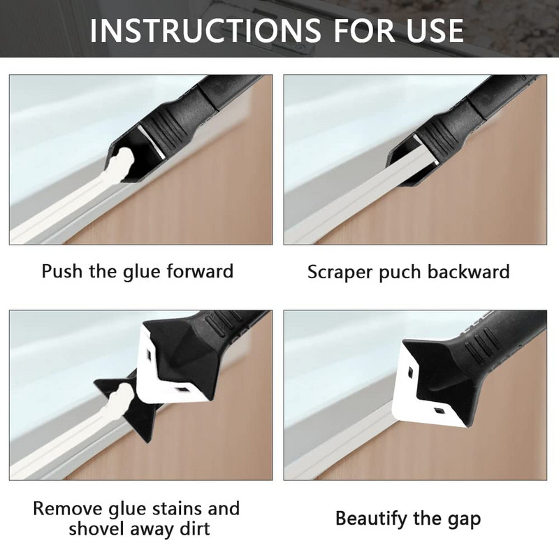 5 u 1 sredstvo za uklanjanje silikona, brtvilo, glatko strugalo, brtvilo, finiš, komplet za fugiranje, alati, set ručnih alata za uklanjanje plijesni s poda, pribor, novo