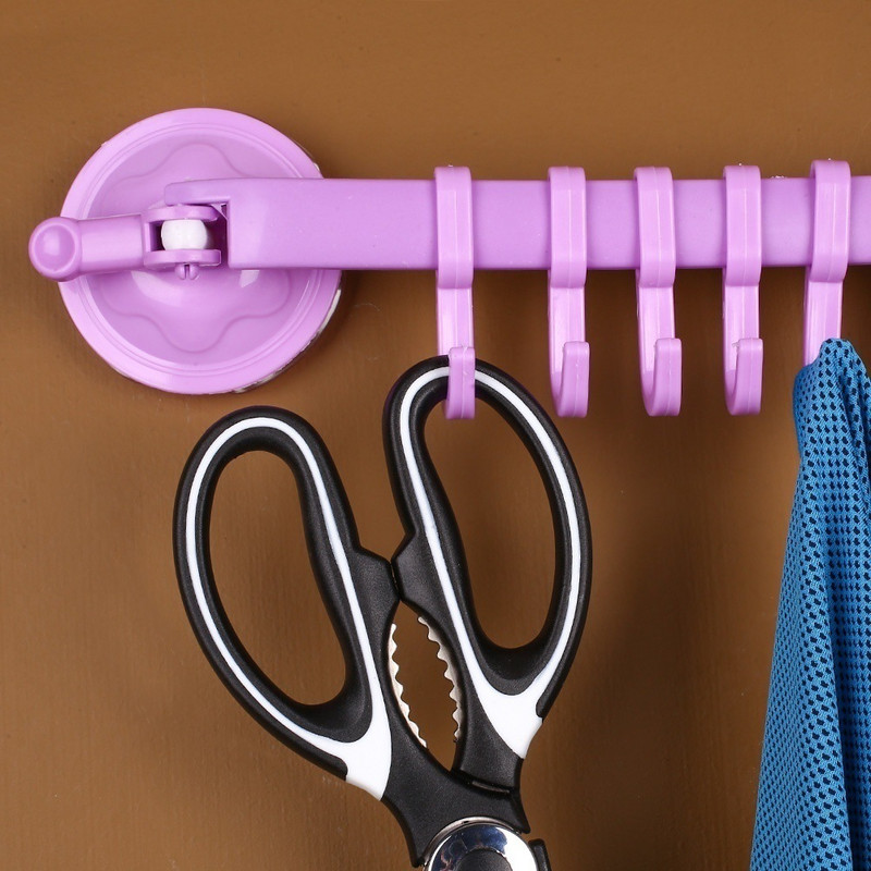 Stalak sa 6 kuka Vješalica s usisnom čašom Spužva za ručnike Četka Vješalica Kuhinjski kupaonski kutni držač