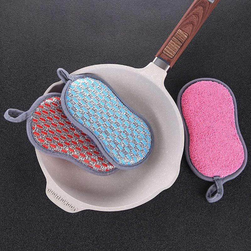 Trauku birste Divpusējs tīrīšanas paliktnis Atkārtoti lietojams tīrīšanas burvju sūkļi Auduma tīrītāji Dekontaminācija Trauku dvieļi Virtuves piederumi