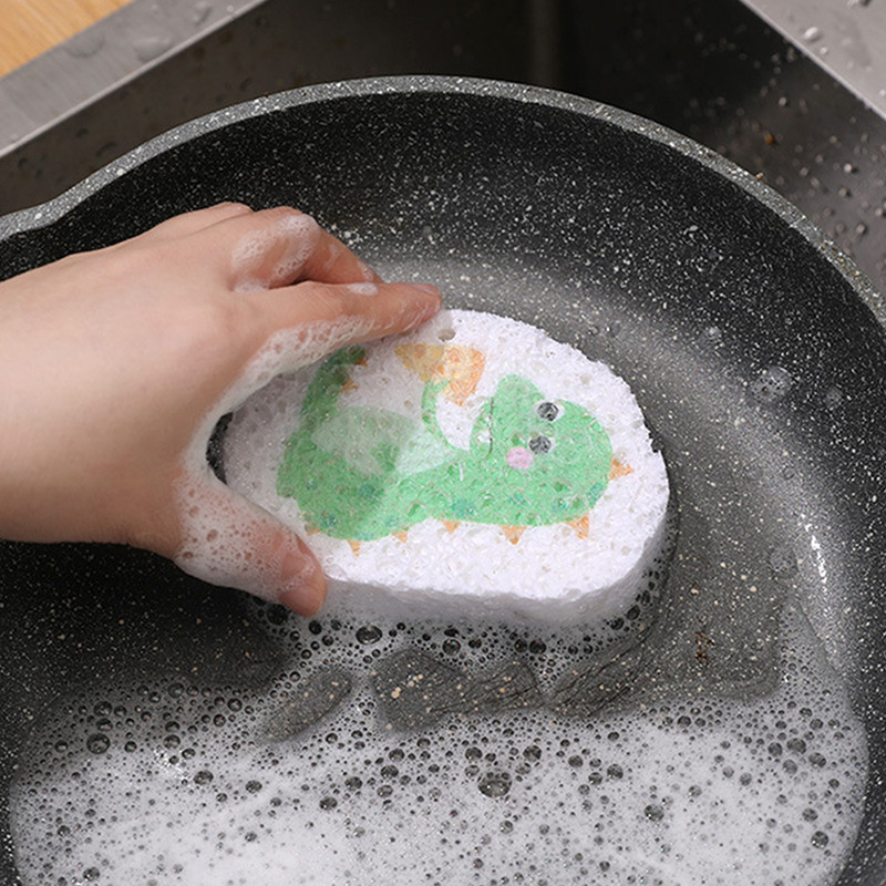 Kawaii jastučići od spužve od drvene pulpe Kuhinjsko posuđe u obliku mačke Lonci Ribalica posuđa Alat za čišćenje kućanstva