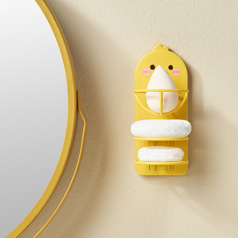 Držač za ljepotu jaja Zidna spužvica za šminku Puff Puff Puff Puff Spremište Beauty Cartoon Prozračna polica za police Nosač