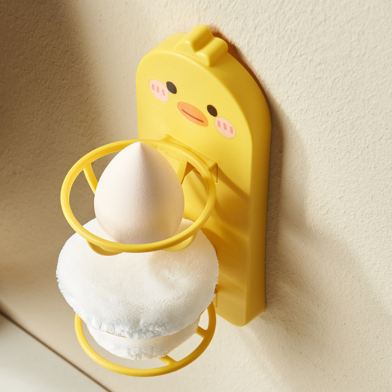 Držač za ljepotu jaja Zidna spužvica za šminku Puff Puff Puff Puff Spremište Beauty Cartoon Prozračna polica za police Nosač
