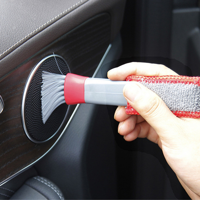 Četka za automobil s dvije glave ABS mikrovlakana Prijenosna mekana četka za čišćenje Uklonjiva Delikatna mala za RV za automobile Kamion SUV