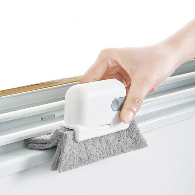 Instrument de curățare a canelurilor 2 în 1, cadru de fereastră, perie de curățare a canelurilor de ușă, ușă glisantă șină, cârpă de curățare, curățător portabil pentru crevase