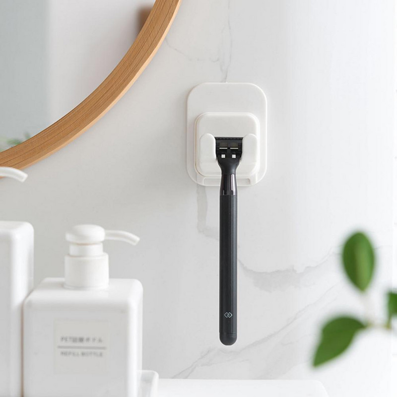 Plastične ljepljive zidne kuke Držač aparata za brijanje Stalak Uslužni tuš Stalak za pohranu Utikač Organizator Vješalica za kapute za dom