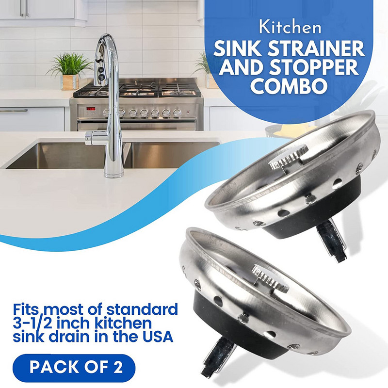 Prsten za umivaonik Hvatač kose 2 kom Kuhinjski sudoper Cjedilo i čep Kombinirana košara Opružna kopča Zamjena Perilica za voće Hvatač kose