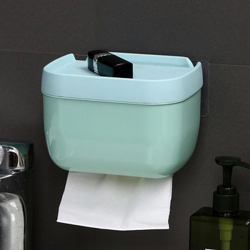Кутия за тоалетна хартия без перфорация Мултифункционална самозалепваща се кутия за кърпички PP Издръжлив водоустойчив калъф за кърпички за баня