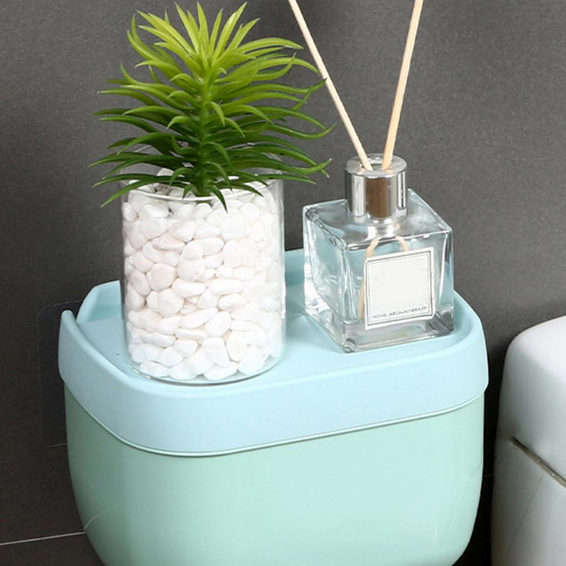 Zidna kutija za toaletni papir bez bušenja Višenamjenska samoljepljiva kutija za maramice PP izdržljiva vodootporna kutija za toaletne maramice za kupaonicu