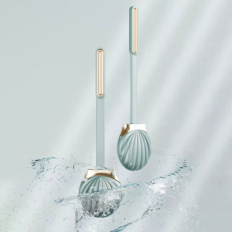 Duga ručka Silikonska ravna WC četka s držačem u obliku školjke Čišćenje mrtvog kuta Kompleti kupaonskog pribora Alati bez bušenja