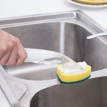 Σετ βουρτσών καθαρισμού πιάτων διανομής σαπουνιού Αντικατάσταση σφουγγάρι λαβής πλυσίματος πιάτων κεφαλής καθαρισμού νιπτήρα κουζίνας Εργαλείο καθαρισμού