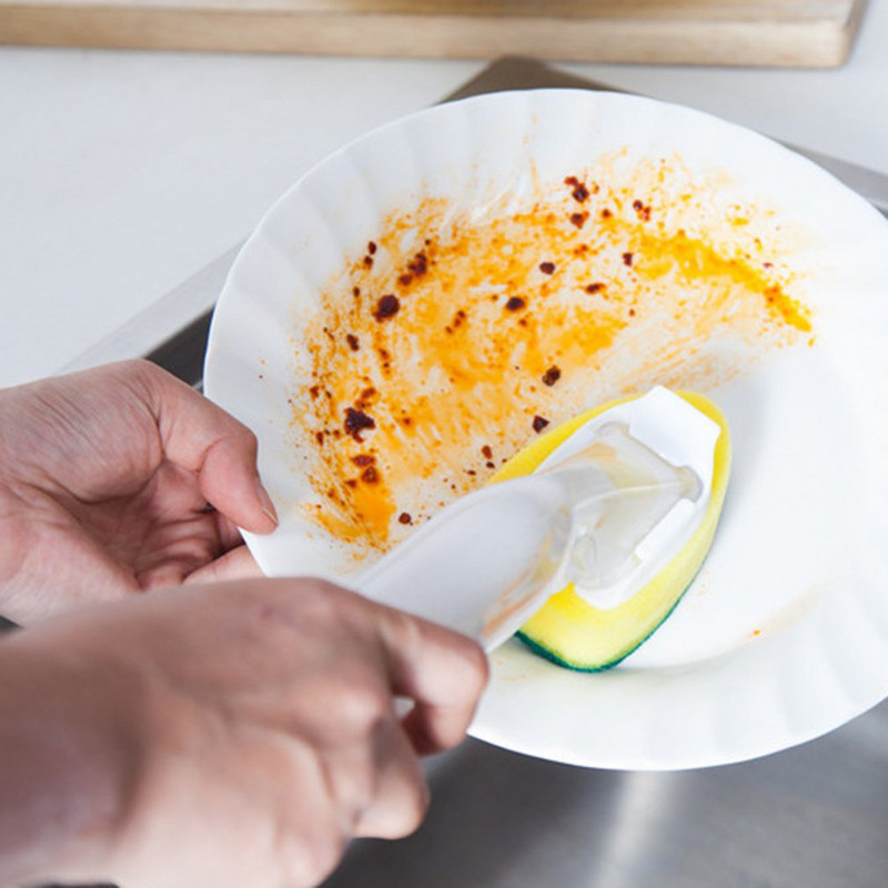 Szappan adagoló edénytisztító kefe készlet Mosogató nyél Szivacs cserefej Konyhai mosogató súroló tisztítóeszköz