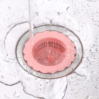 4 цвята тип цвете Силиконова кухненска цедка Тапа Дренажна дупка Цедка за мивка Дренаж за баня Уловител за косми Цедка за мивка Инструменти
