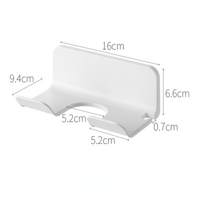 Kupaonski zidni držač za sušilo za kosu Stalak za pohranu Samoljepljive plastične police za kupaonicu u kućanstvu