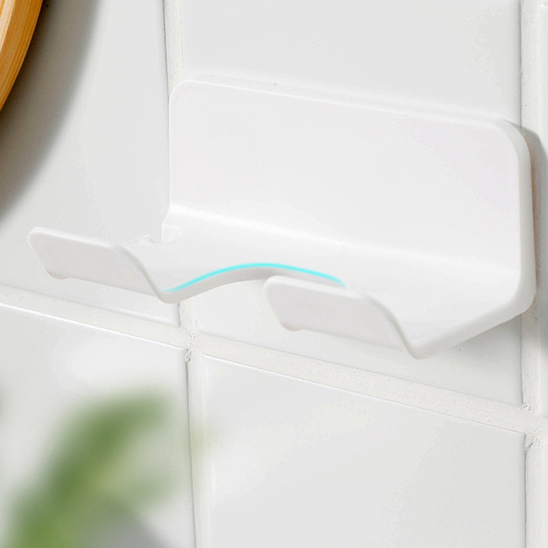 Kupaonski zidni držač za sušilo za kosu Stalak za pohranu Samoljepljive plastične police za kupaonicu u kućanstvu