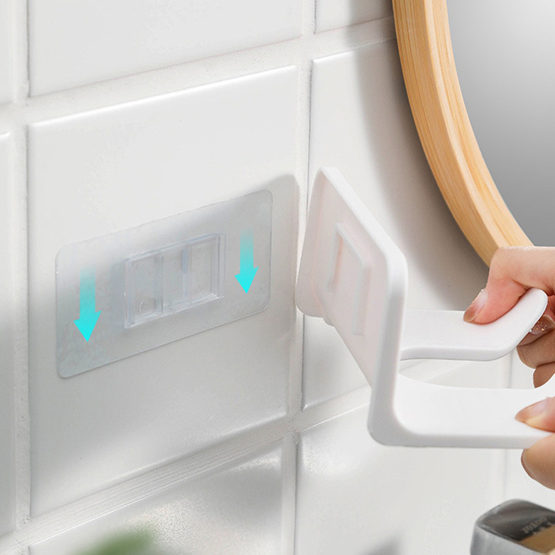 Kupaonski zidni držač za sušilo za kosu Stalak za pohranu Samoljepljive plastične police za kupaonicu u kućanstvu