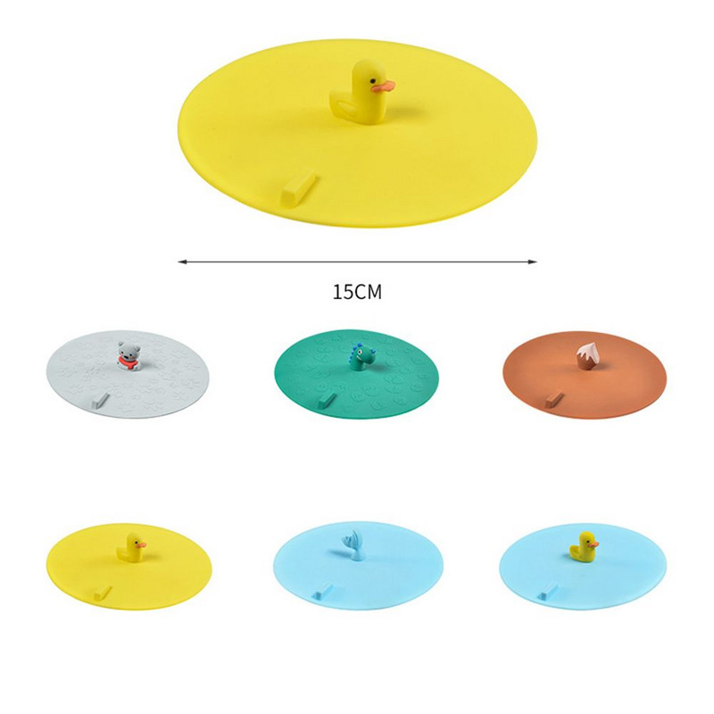 Krāsains silikona grīdas notekas vāks virtuvei vannas istabai kanalizācijas dezodorētājs ņem dušu matu filtrs jauks multfilmas izlietnes spraudnis mājas piegādei