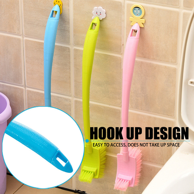 Καθαρή βούρτσα τουαλέτας Πλαστική μακριά λαβή διπλής όψης νεκρή γωνία Μαλακά μαλλιά Καθαρισμός τουαλέτας Βούρτσες με καμπυλωτό διάκενο δαπέδου Εργαλείο καθαρισμού