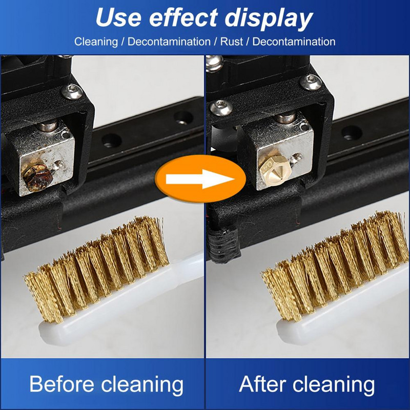 Labi apstrādāta printera daļu 3D printera sprauslu tīrīšanas zobu birste mājām