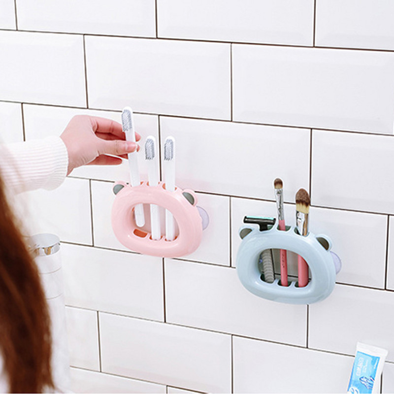 Plastični crtani držač četkica za zube Samoljepljivi zidni brijač za kupaonicu Organizator stalak za četke za šminku