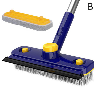2 u 1 četka za ribanje poda s brisačem, podesivim u obliku slova V s kupaonicom, kuhinjom, četkom za čišćenje poda, dugom drškom, metlom Cre G2J7