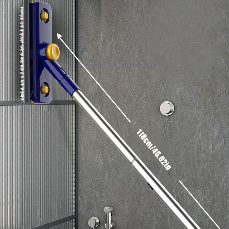 2 viename grindų šveitimo šepetys su reguliuojamu valytuvu, V formos su vonios kambariu Virtuvės grindų valymo šepetys ilga rankena Šluota Cre G2J7