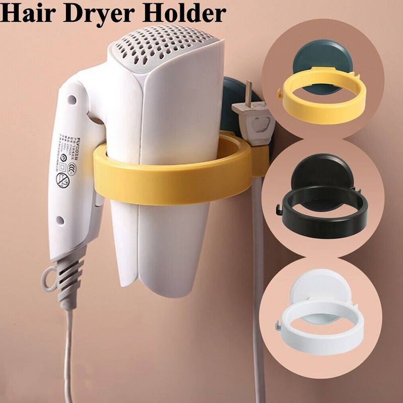 Držač sušila za kosu Zidni kupaonski organizator Stalak Polica Stalak za pohranu s priborom Kabel Vješalica Besplatna ruka Uštedite prostor Dom
