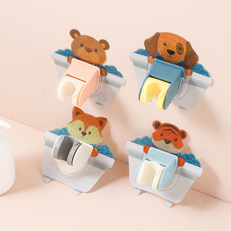 Universāls dušas kronšteins Cartoon Animal Elephant pašlīmējošā pamatne dušas sprauslas kronšteins virtuvei vannas istabai tualetes piederumi
