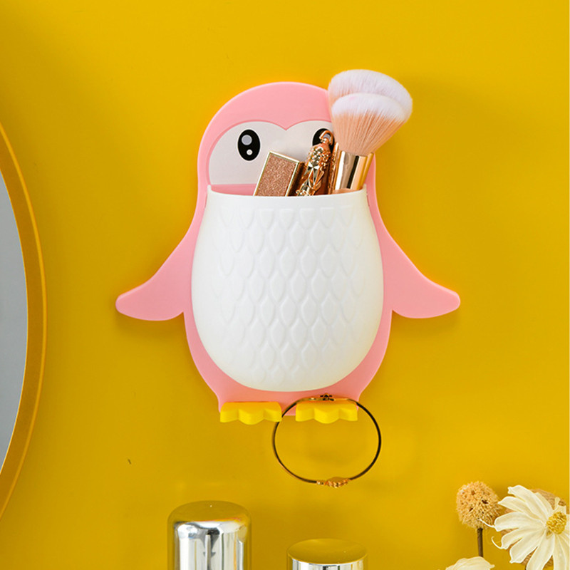 Επιτοίχια βάση κουτιού αποθήκευσης για οδοντόβουρτσα Αυτοκόλλητη σχάρα αποθήκευσης Ξυριστική μηχανή οργάνωσης Αξεσουάρ μπάνιου ράφι αποστράγγισης