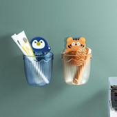 Zobu birstes plaukta notekas dizains Bez urbšanas uzstādīšanas Pie sienas stiprināms zobu birstes glabāšanas statīvs kopmītņu tipam