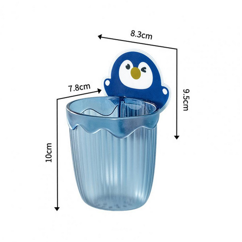 Zobu birstes plaukta notekas dizains Bez urbšanas uzstādīšanas Pie sienas stiprināms zobu birstes glabāšanas statīvs kopmītņu tipam