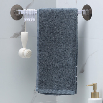 Пластмасова кърпа за вакуумна рамка за баня Двойна регулируема стена Рафтове за инструменти Гъвкав държач за шкаф Закачалка Организатор Кука