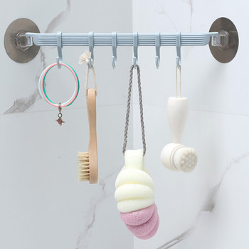 Πλαστικό μπάνιο με κορδόνι πετσέτα με σκούπα διπλό ρυθμιζόμενο ράφια εργαλείων τοίχου Εύκαμπτη θήκη ντουλαπιών Κρεμάστρα οργανωτή γάντζος