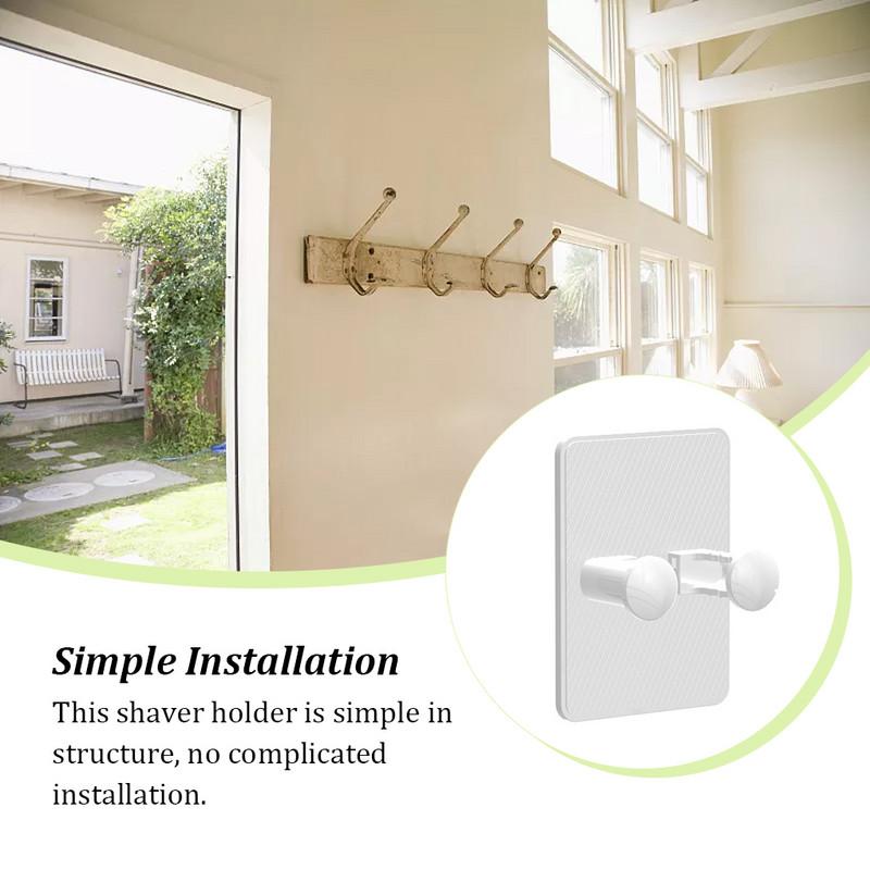 Zidni držač aparata za brijanje Univerzalni kućni plastični stalak za pohranu Kupaonski vertikalni stalak za pohranu brijača Bijela