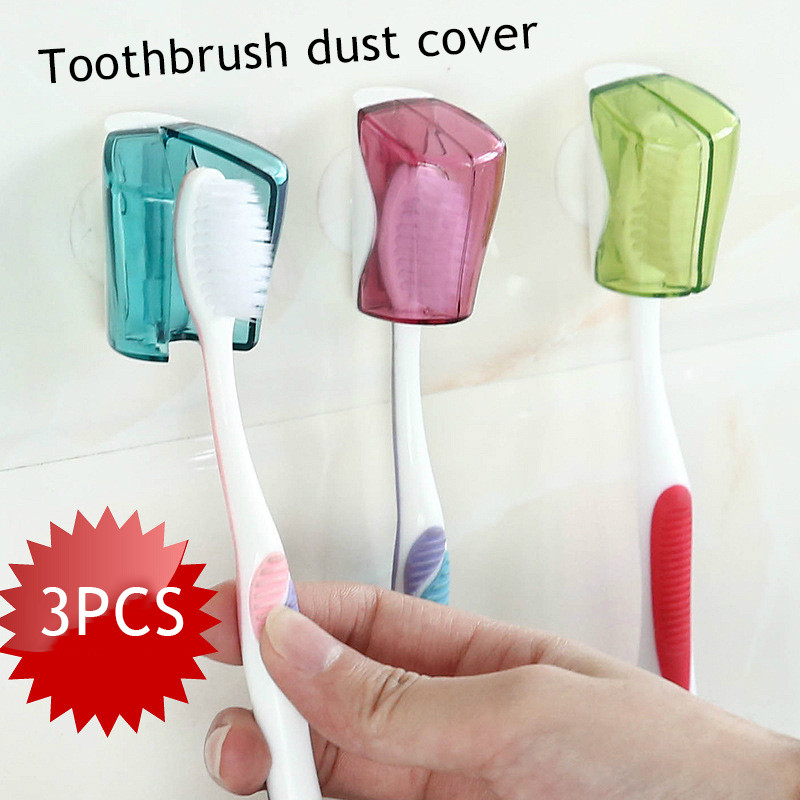 3 komada zidne navlake za četkicu za zube Držač četkice za zube Zaštitnik Usisna kutija za pohranu Četkica za zube Navlaka otporna na prašinu Kupaonica Putovanja