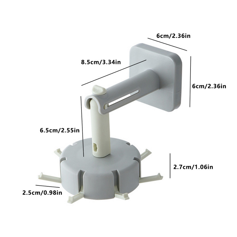 Višenamjenska vješalica Vješalica za pohranu bez bušenja Rotirajuća za 360 Kuhinjska polica za žlice Zidna plastična polica za kupaonske ručnike