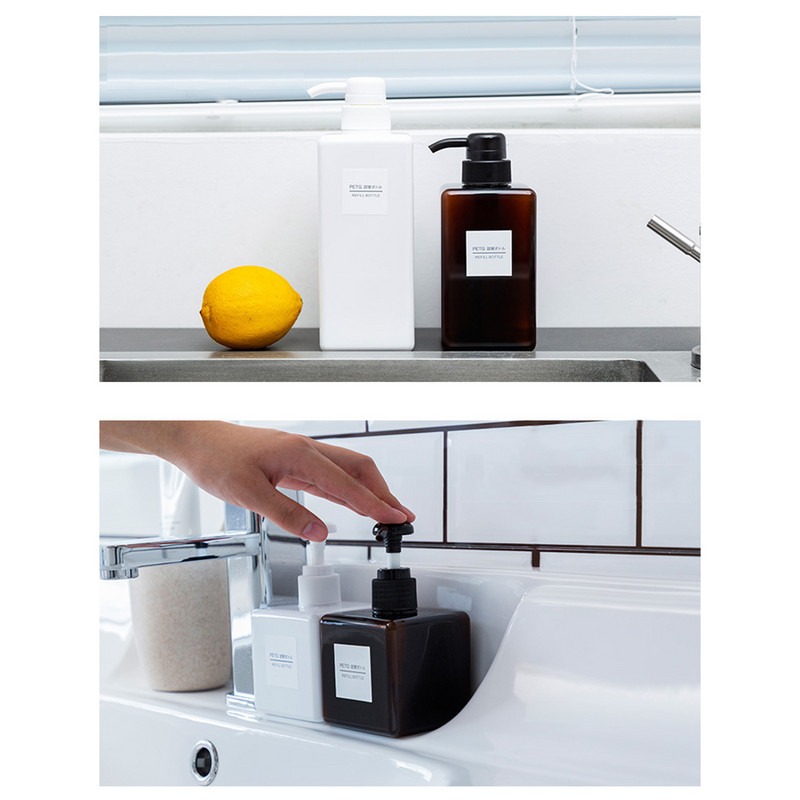 Prazne plastične boce s pumpicom, dozator 250 ml/450 ml/650 ml boce za šampon s tekućim losionom za ponovno punjenje s prozirnom glavom za pumpanje