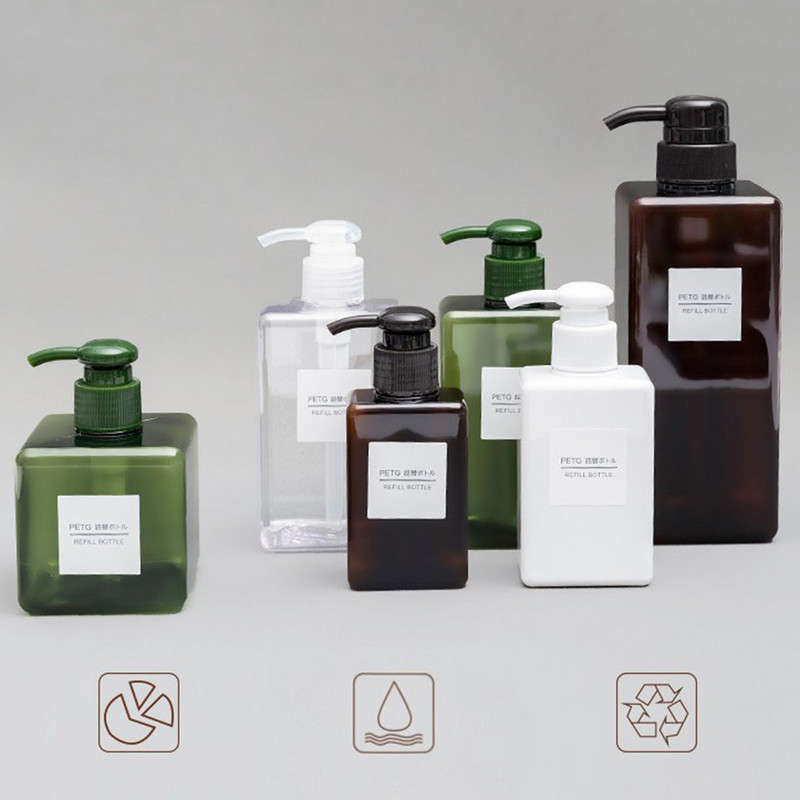 Prazne plastične boce s pumpicom, dozator 250 ml/450 ml/650 ml boce za šampon s tekućim losionom za ponovno punjenje s prozirnom glavom za pumpanje
