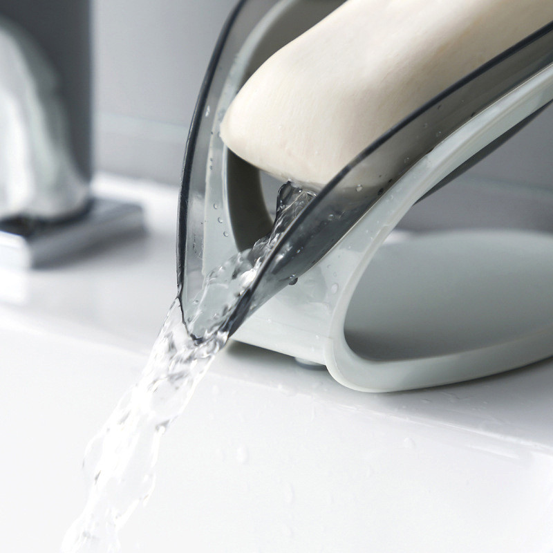 Lehekujuline seebikarp libisemiskindel äravooluseebi hoidik Vannitoa seebihoidja