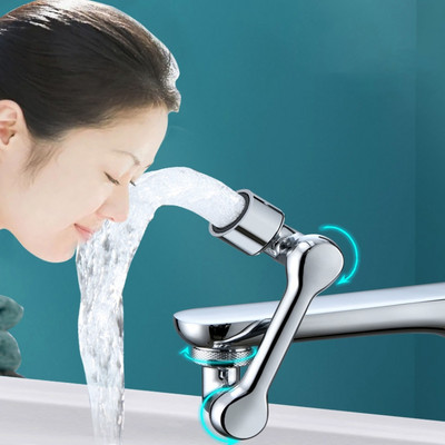 1080° Universal Rotation Faucet Sprayer Head Dual Effluent Nishbasin Kitchen Robot Arm Extension Faucets Aerator Bubbler Nozzle