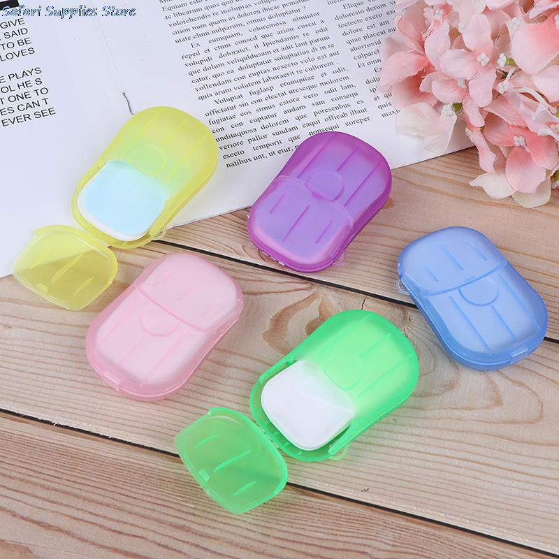 20 τμχ / κουτί Φορητό σαπουνόχαρτο Μίας χρήσης Κουτί σαπουνιού Μίνι σαπουνόχαρτο προϊόν εξωτερικού χώρου