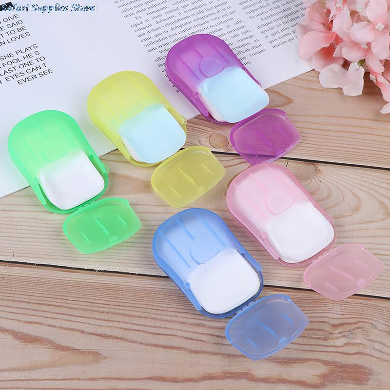 20 τμχ / κουτί Φορητό σαπουνόχαρτο Μίας χρήσης Κουτί σαπουνιού Μίνι σαπουνόχαρτο προϊόν εξωτερικού χώρου