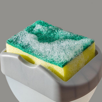 Press Soap Dispenser with Sponge Dishing Dishing Liquid Container Πλυντήριο πιάτων κουζίνας