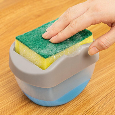 Press Soap Dispenser with Sponge Dishing Dishing Liquid Container Πλυντήριο πιάτων κουζίνας