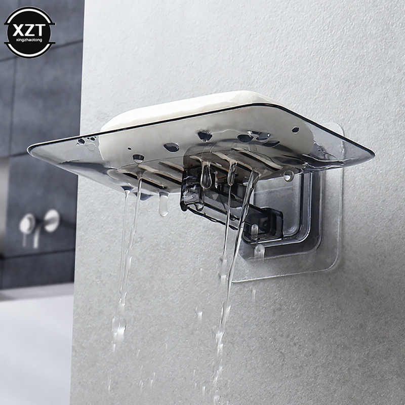 1PC Държач за сапун за баня Тава Душ Кутия за сапун Прозрачен калъф Поставка за сапун Контейнер за баня Организатори