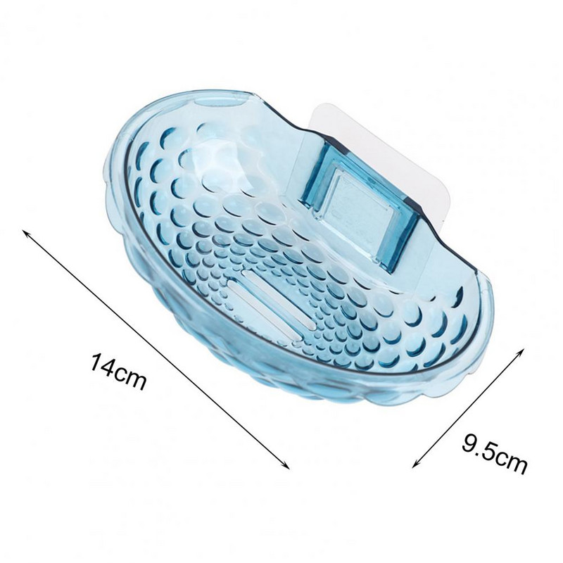 Kutija za sapun Zidna montaža Baza za brzu drenažu Akrilne stabilne ljepljive posude za sapun Kupaonica Prozirna posuda za sapun bez bušenja